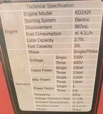 CEDRUS DG12E-3F GENERÁTOR GENERÁTOR 12kW / 20 hp 230/400V AVR TICHÁ VERZE CEDRUS 12 kW KD292FA DIESEL