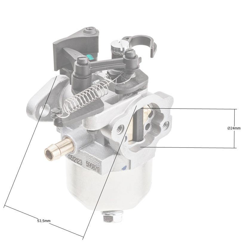 Wymiary poglądowe gaźnika Briggs & Stratton DOV 700–775 84001115 — strona filtra