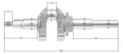 Wał korbowy Rato silnik RV340D 13300-Z320110-0000