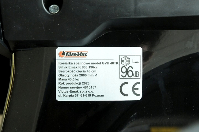 OLEO MAC GVH 48TK STRONG BENZÍNOVÁ SEKAČKA S OCELOVÝM KRYTEM OO-OTHGVH48TK REINFORCED - OFICIÁLNÍ DISTRIBUTOR - AUTORIZOVANÝ PRODEJCE OLEO-MAC