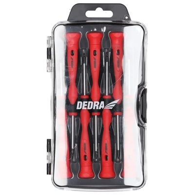 DEDRA 06A080 7-Piece Precision Screwdriver Set. CrV SL/PH Magnetic Screwdrivers
