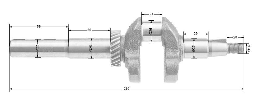 Wał korbowy Loncin LC1P65FA CZĘŚĆ ORYGINALNA 130290109-0001