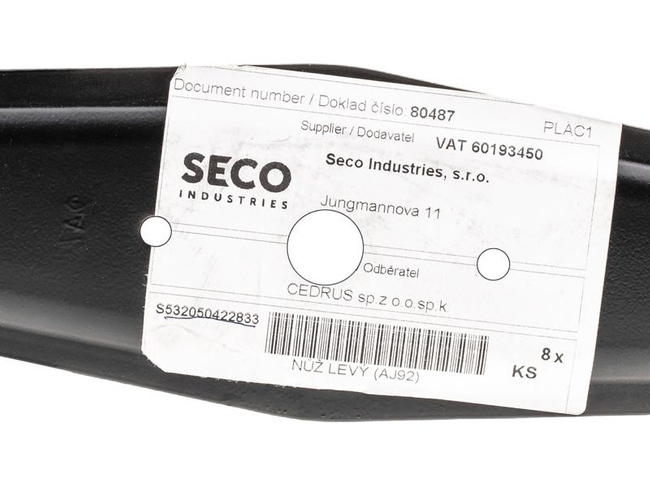 Cedrus lawn mower blade Challenge tractor left ORIGINAL PART S532050422833