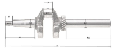 Rato engine RV225 25.4 mm crankshaft 13300-Z390910-0000