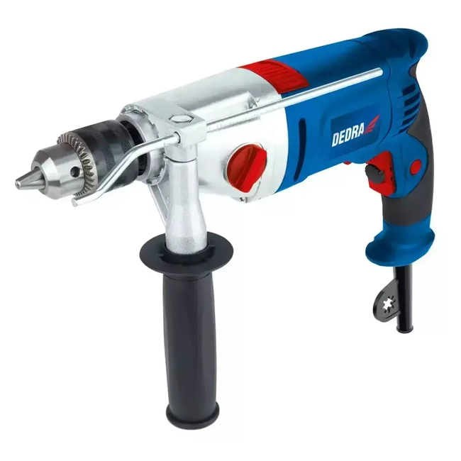 DEDRA DED7963 850W IMPACT DRILL, TWO GEARS, 0-1200, 0-2600 RPM, 13MM KEY CHUCK, ALUMINUM BODY