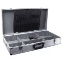 DEDRA N0007 Aluminiowa walizka narzędziowa kufer organizer 640x320x150 srebrna
