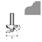 DEDRA 07F152C Double-rounding router bit with bearings, HSS T12 D38.6 rounding bit for wood