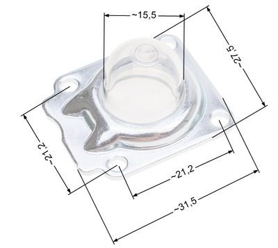 PRIMER FUEL PUMP FOR NAC NZ462 SCYTHE TRIMMERS SAWS WITH METAL MOUNTING PLATE