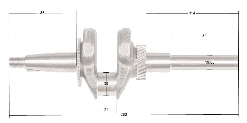 Wał korbowy Loncin G200F(D) LC168F-2 80 mm CZĘŚĆ ORYGINALNA 130290788-0001