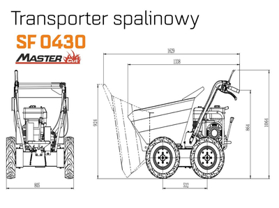 MASTERCUT SFD0430 WOZIDŁO TRANSPORTER BUDOWLANY OGRODOWY WYWROTKA SPALINOWA TACZKA