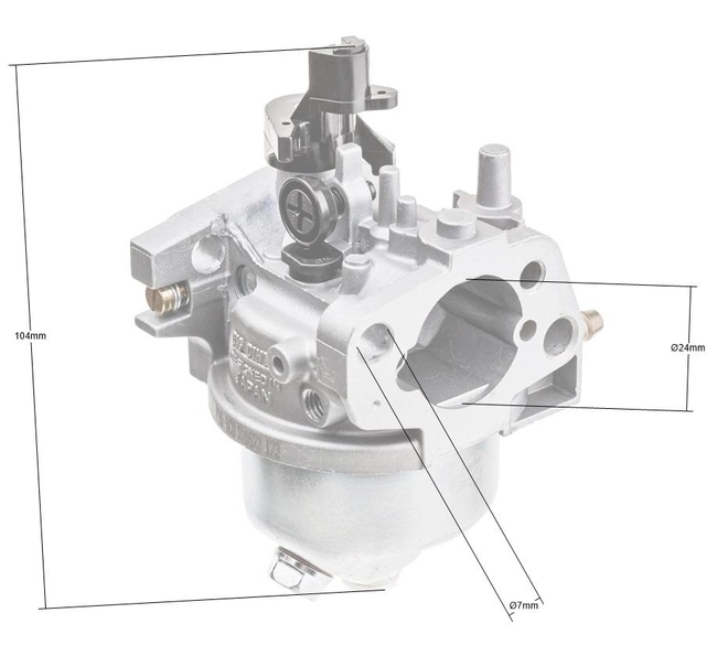 NAC T375/T475 carburetor with screw-in primer option for market mowers 080011