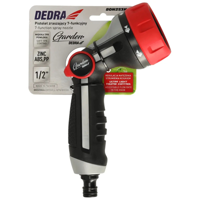 DEDRA 80N253K 7-Function Spray Gun, Garden Sprinkler 1/2 THUMB CONTROL