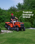 TRAKTOR GRASS GR86H TRAKTOREK OGRODOWY DO TRAWY Z TYLNYM WYRZUTEM KOSIARKA SAMOJEZDNA SPALINOWA DO TRAWY HYDROSTAT 86cm Loncin 352 