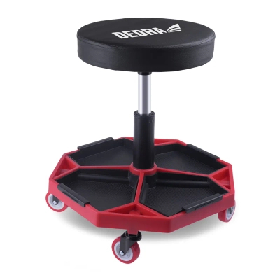 FOTEL SIEDZISKO KRZESŁO WARSZTATOWE NA KÓŁKACH, DEDRA N1500, 4 TACKI 