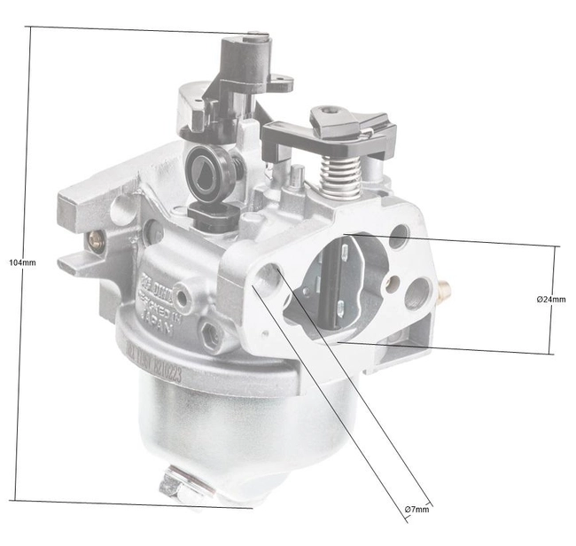 Karburátor Loncin LC1P70FA s hřídelí 080005