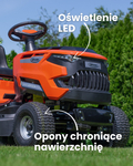 TRAKTOR GRASS GR102H TRAKTOREK OGRODOWY DO TRAWY Z TYLNYM WYRZUTEM KOSIARKA SAMOJEZDNA SPALINOWA DO TRAWY HYDROSTAT 102cm Loncin 452