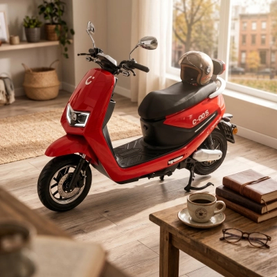 Cedrus Luyuan C-GO-5R-MB5 skuter elektryczny akumulatorowy motorower czerwony