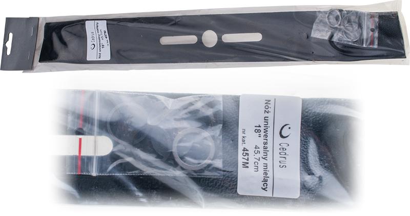 Nóż kosiarki uniwersalny 45.7cm mielący 18cali L-457M z tulejami redukcyjnymi