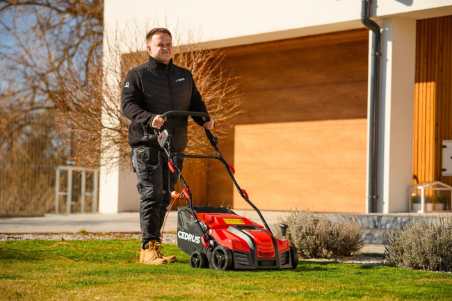 CEDRUS WE38 GREEN AREATOR 2-in-1 AERATOR + 2 ROLLERS 1800W / 38cm CEDWE38 - EWIMAX - OFFICIAL DISTRIBUTOR - AUTHORIZED DEALER CEDRUS