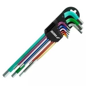 Hex wrenches extra long.color 1.5-10mm set of 9pcs,S2