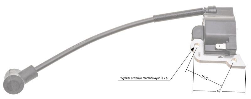 Moduł zapłonowy MARUYAMA MX27 285325 – schemat wymiarów montażowych