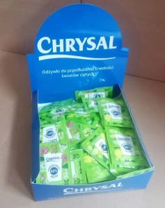 CHRYSAL CLEAR BIO 100 szt odżywka pokarm do kwiatów ciętych saszetki 0,5 L OO-POKUC100.ZIELONE