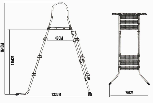 HECHT 00091 SWIMMING POOL LADDER LADDER FOR SWIMMING POOLS, INFLATABLE POOLS, KIDDIE POOLS - OFFICIAL DISTRIBUTOR - AUTHORIZED HECHT DEALER
