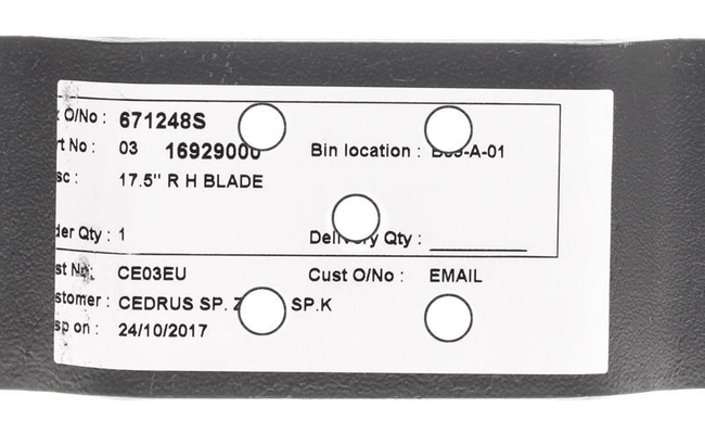 Ariens deck 122cm XRD right mower blade ORIGINAL PART 16929000