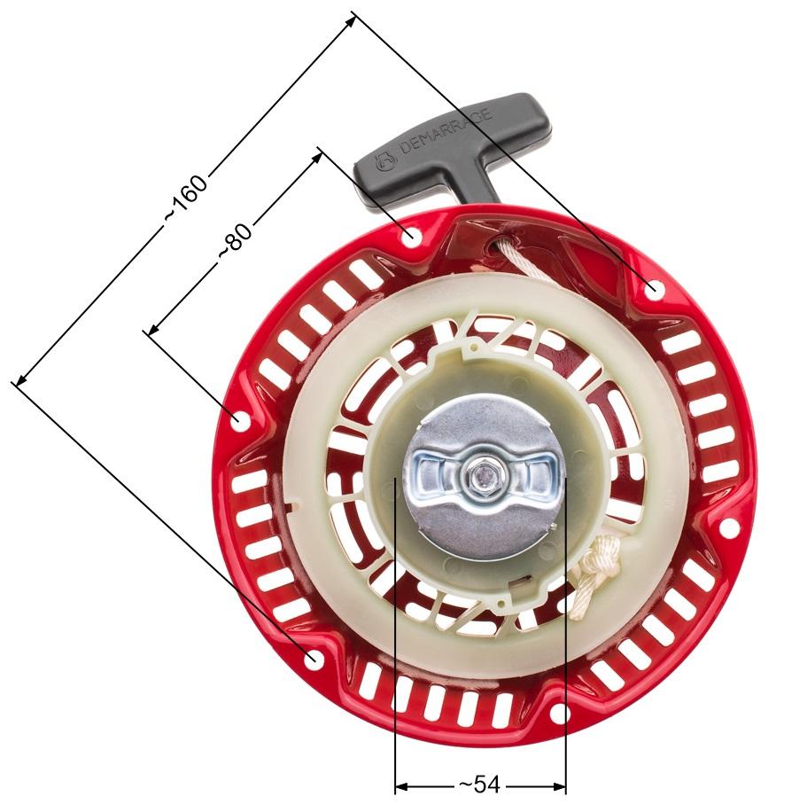 Rozrusznik agregatu 168 T5 NZ559 widok z wymiarami orientacyjnymi