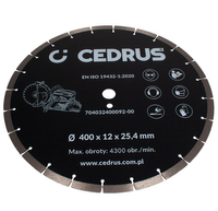 Diamantový řezací kotouč Cedrus pro benzínové řezačky CEDPC400-94 720304