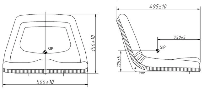 Siedzenie operatora 485x500x350 mm 170001