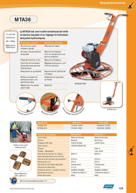 NORTON CLIPPER MTA36 30.3 ZACIERACZKA ELEKTRYCZNA DO BETONU POSADZEK HYDRAULICZNA - ø 900mm + TALERZ GRATIS - OFICJALNY DYSTRYBUTOR - AUTORYZOWANY DEALER NORTON CLIPPER