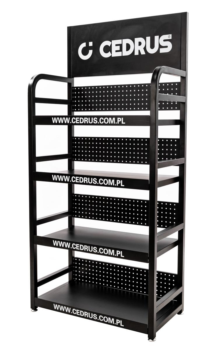 Regał na olej Cedrus REKL0209 pusty, widok z boku