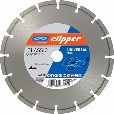 NORTON CLIPPER TARCZA DIAMENTOWA UNIWERSALNA NORTON CLIPPER CLASSIC UNIVERSAL LASER 350-10X2.8 350mm X 20mm do NORTON CLIPPER CE414 i CP514 OFICJALNY DYSTRYBUTOR - AUTORYZOWANY DEALER NORTON CLIPPER