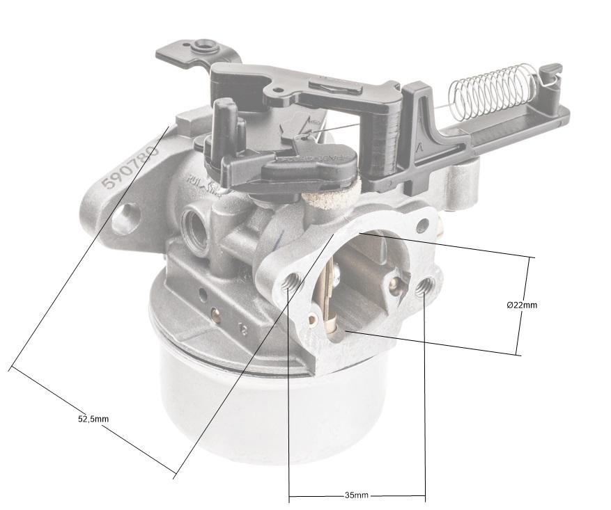 Wymiary orientacyjne gaźnika Briggs & Stratton 591137 – średnica gardzieli
