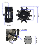 MASTERCUT ZU65018ZU KOŁA ŁOPATKOWE METALOWE ŻELAZNE GLEBOGRYZARKI HSDT OŚ SZEŚCIOKĄTNA ŚREDNICA 330MM
