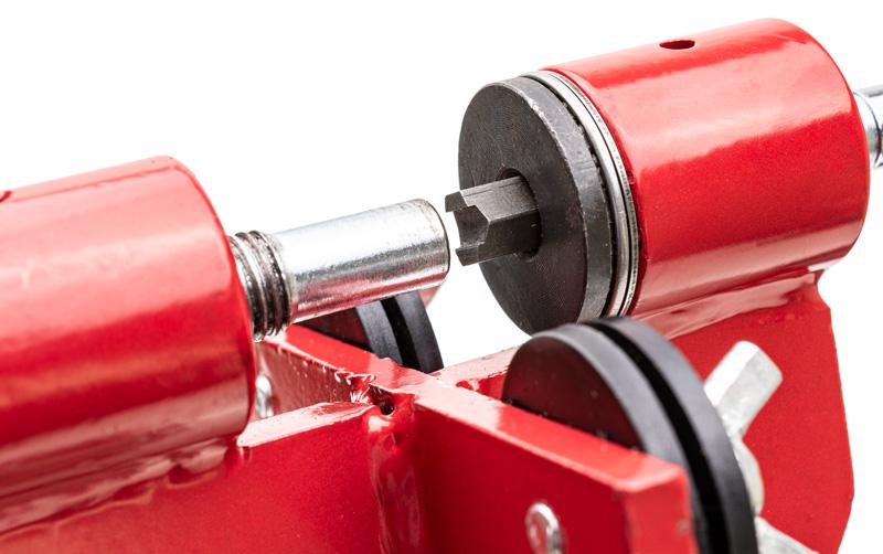 Przyrząd do nitowania łańcucha NZ681 – zbliżenie mechanizmu roboczego