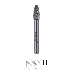 DEDRA 07F671 Frez trzpieniowy płomieniowy H12x32mm 6mm węglikowy do metalu gradownik