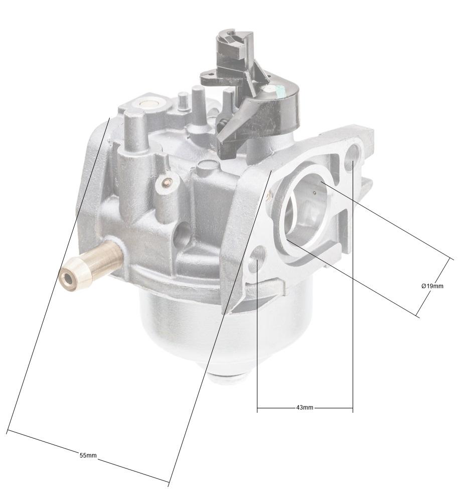 Gaźnik NAC T575/T675 080006 – wymiary przykładowe gardzieli i korpusu