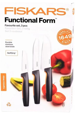 Fiskars Functional Form 1057556 – zestaw 3 noży kuchennych ze stali nierdzewnej
