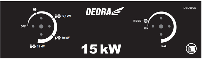 DEDRA DED9925 ELECTRIC HEATING FURNACE FURNITURE DMUCHAWA TERMOSTAT FAN FUNCTION 15kw EWIMAX - OFFICIAL DISTRIBUTOR - AUTHORIZED DEALER DEDRA