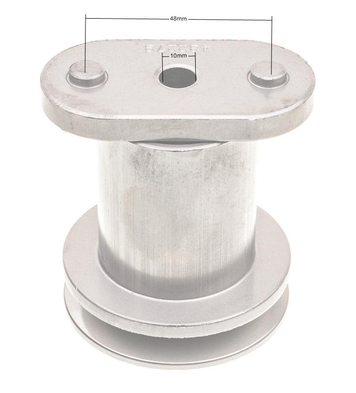 Adapter RO16325 - rzut górny z rozstawem kołków i otworem centralnym