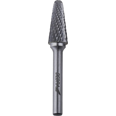 DEDRA 07F682 Frez trzpieniowy stożkowy L 12x28 mm, węglik, pilnik obrotowy, gratownik
