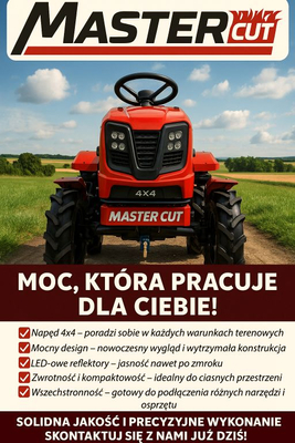 MASTERCUT FARMIX MC1800 TRAKTOR TRAKTOREK MINI ROLNICZY SPALINOWY MASTERCUT FARMIX 1800 DIESEL 18KM 4x4 MC1800