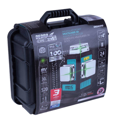 MULTILASER 3D, 3D LASEROVÁ VODOVÁHA, DEDRA SAS+ALL DED6910 ZELENÝ LASER, OSRAM