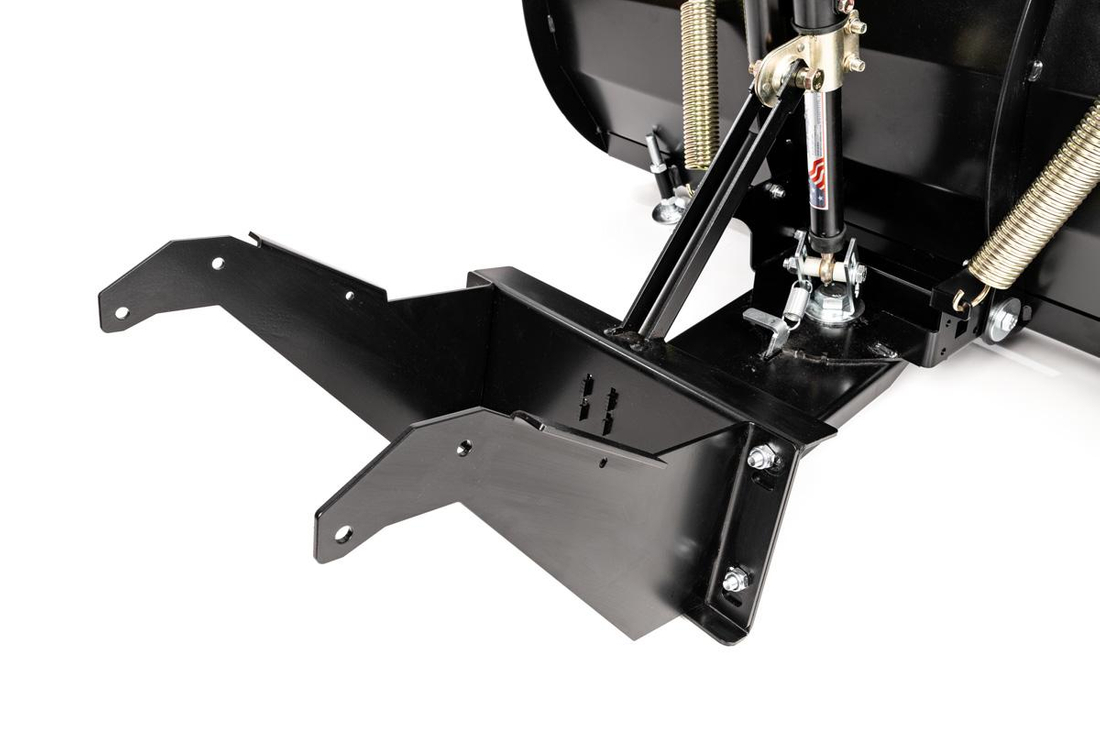 Simplicity SRD360 pług — widok mocowania i siłownika elektrycznego