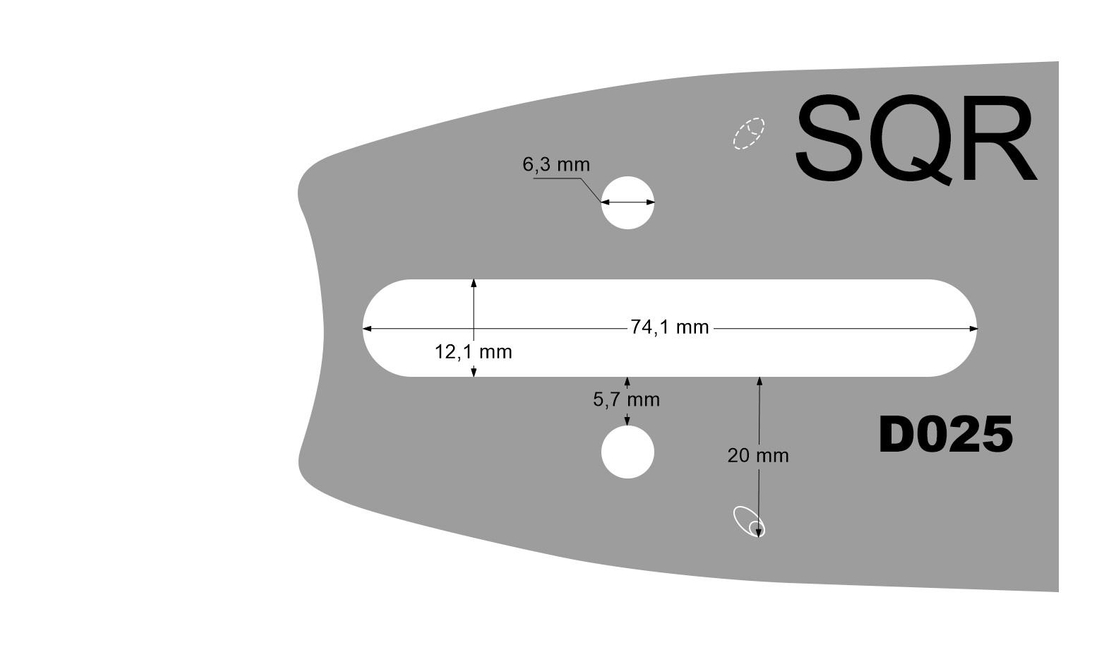 Prowadnica SQR15-63ER – detal mocowania i wymiary otworów