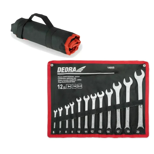 SADA KLÍČŮ DEDRA 1405S 12 KS.CRV FLAT.6-14,17,19,22MM,POKROWIEC