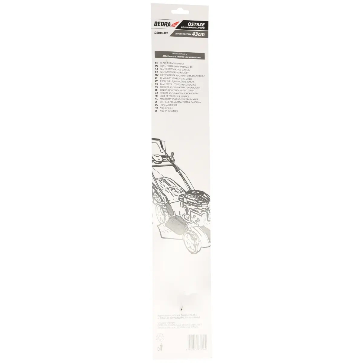 Balení nože DEDRA DED87306 pro sekačku 43 cm (zadní)
