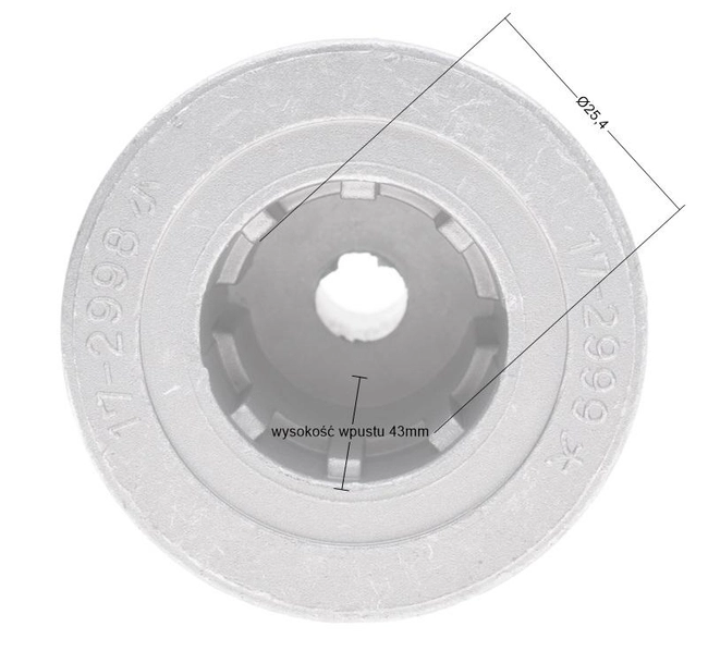 Castel Adaptér pro zahradní sekačky T434 T484 484TR 484TRE 25,4 mm RO50418